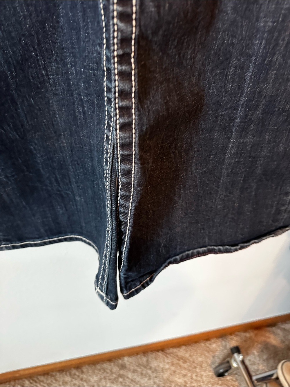 Vigoss The New York Flap Pocket Jeans Bold Stitch Dark Wash 18 33 EUC - Picture 3 of 7